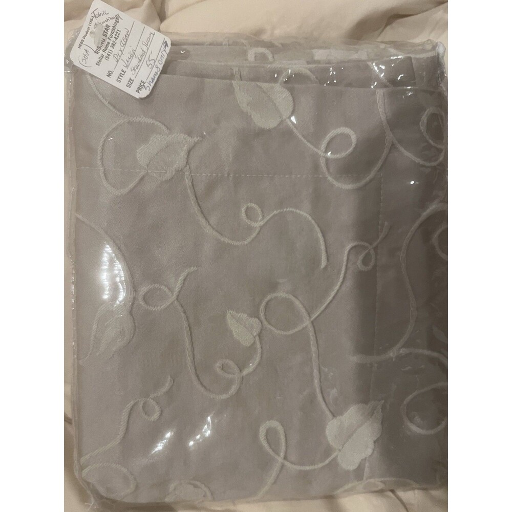 NEW Sateen Beige Pillow Shams Standard 2 With Embroidery And Border 30” X 23.5”